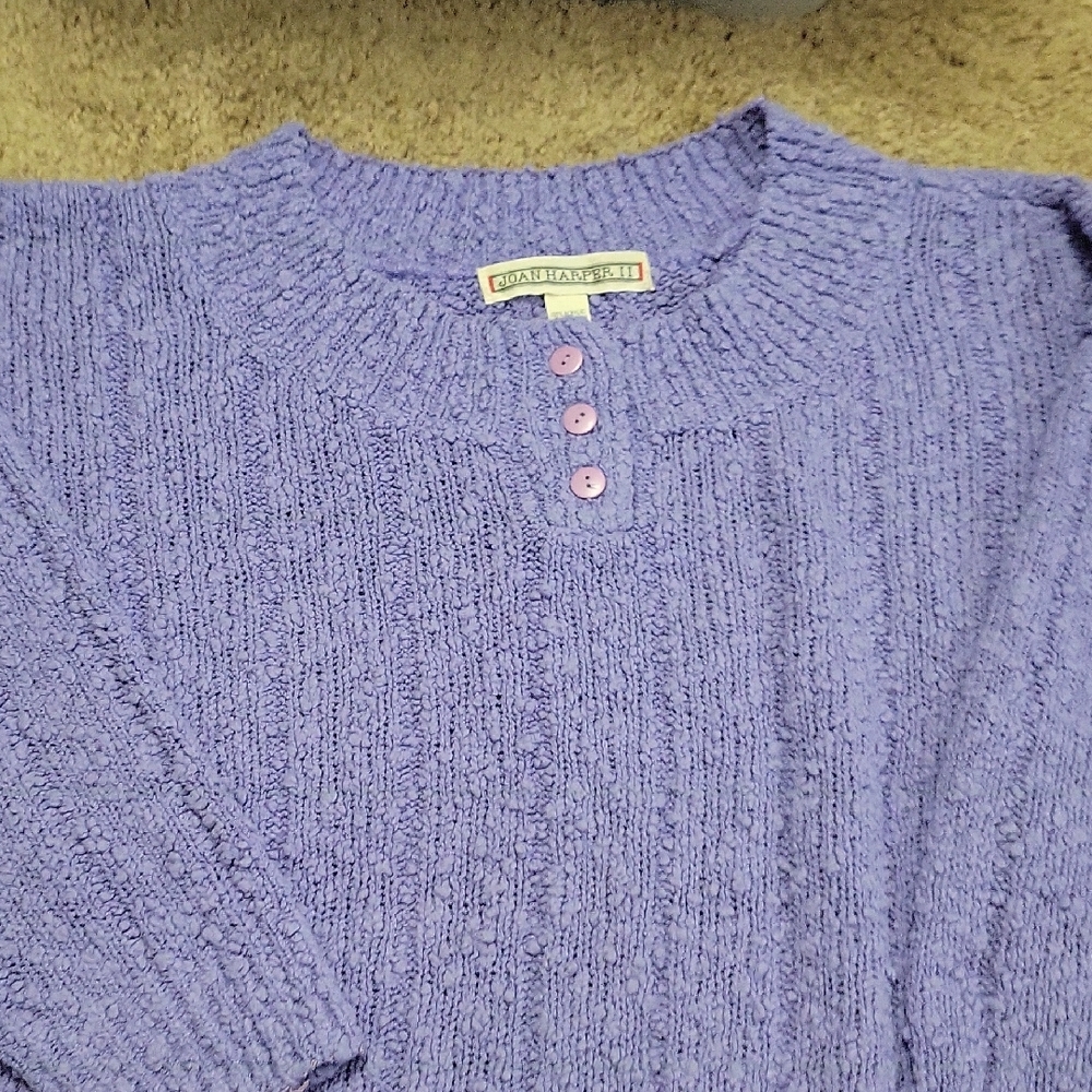 Vintage Plus 20W Joan II Lilac Purple Popcorn Sweater
